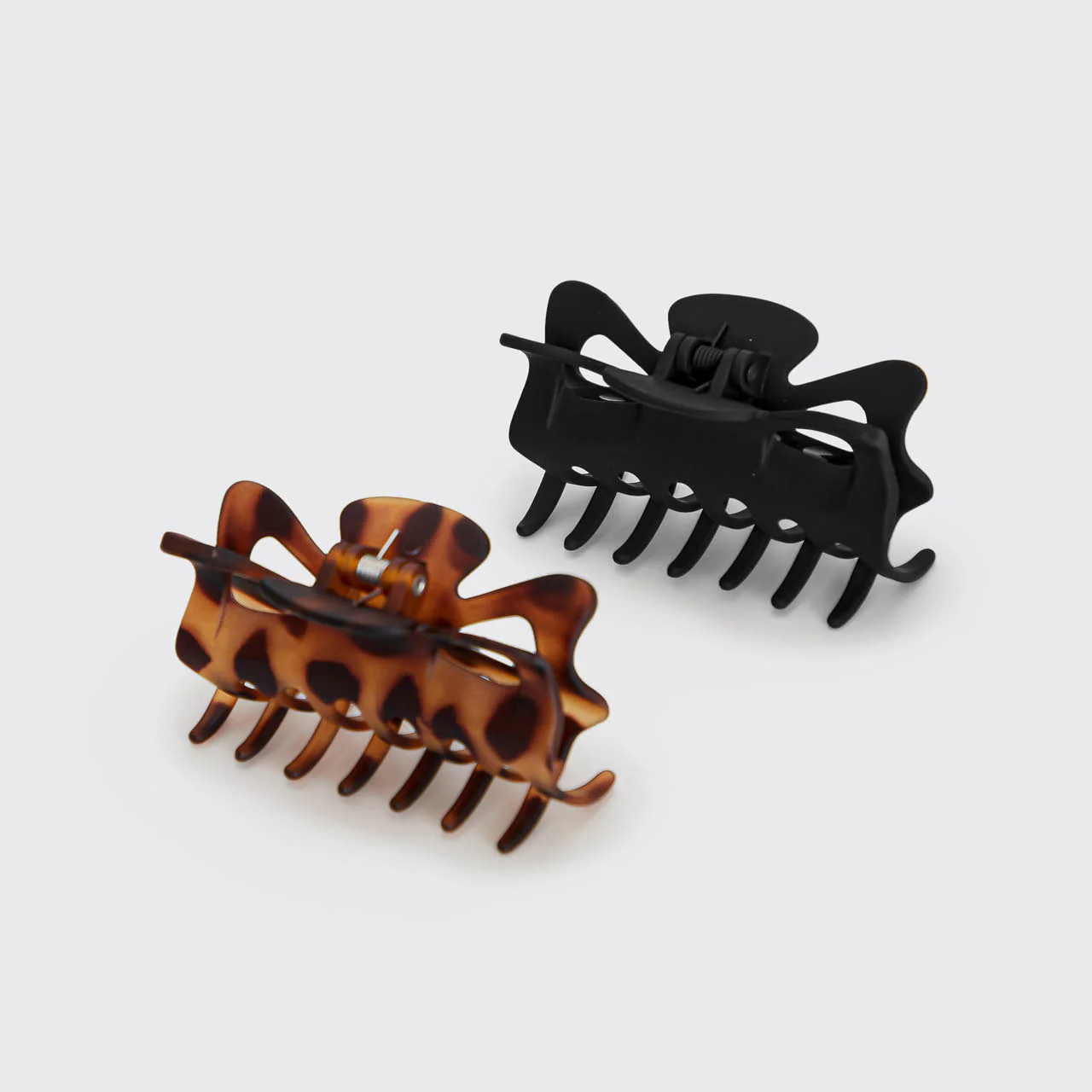Black & Tort Claw Clips 2pc Set - Large - Image 2